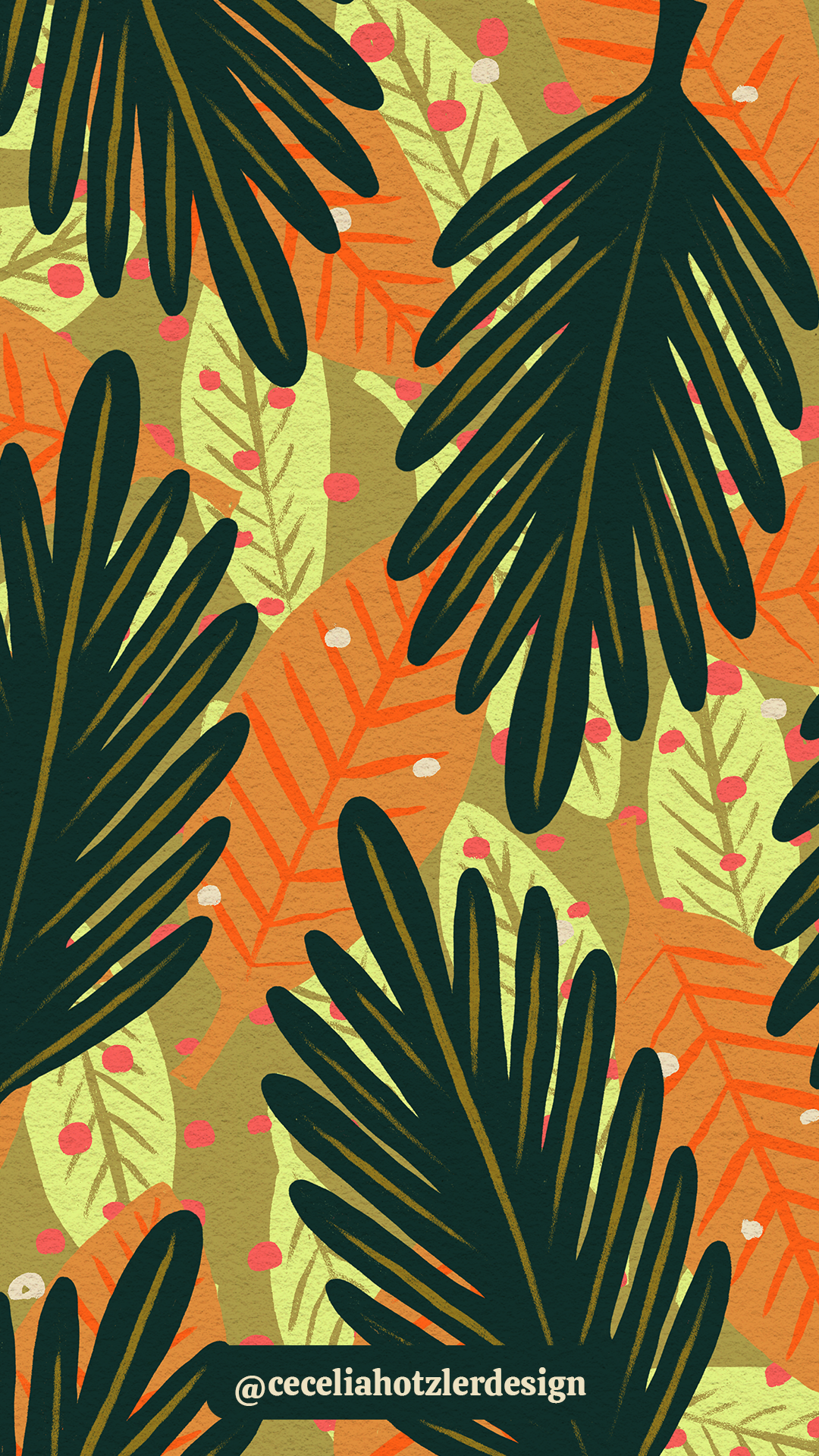 FREE downloadable, hand-drawn lock screen wallpaper for iPhone or Android by Cecelia Hotzler of Cecelia Hotzler Design.