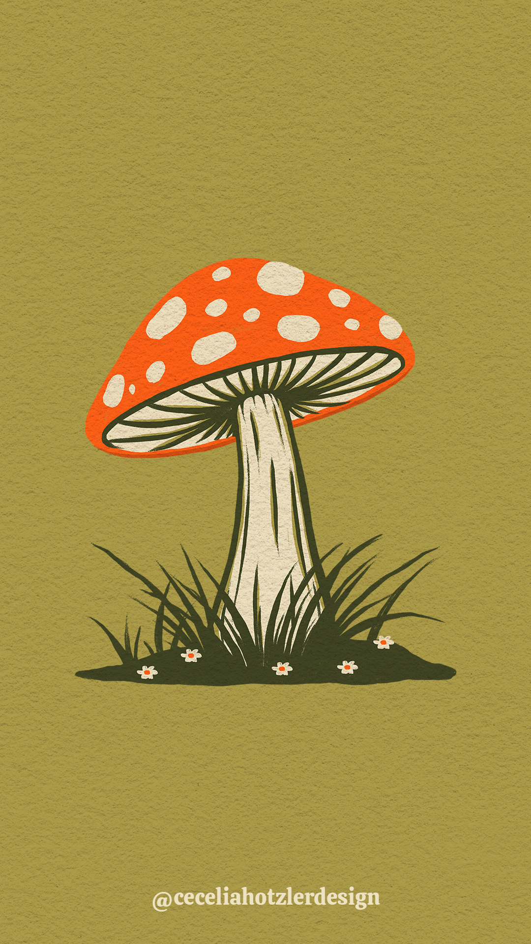 FREE downloadable, hand-drawn lock screen wallpaper for iPhone or Android by Cecelia Hotzler of Cecelia Hotzler Design.
