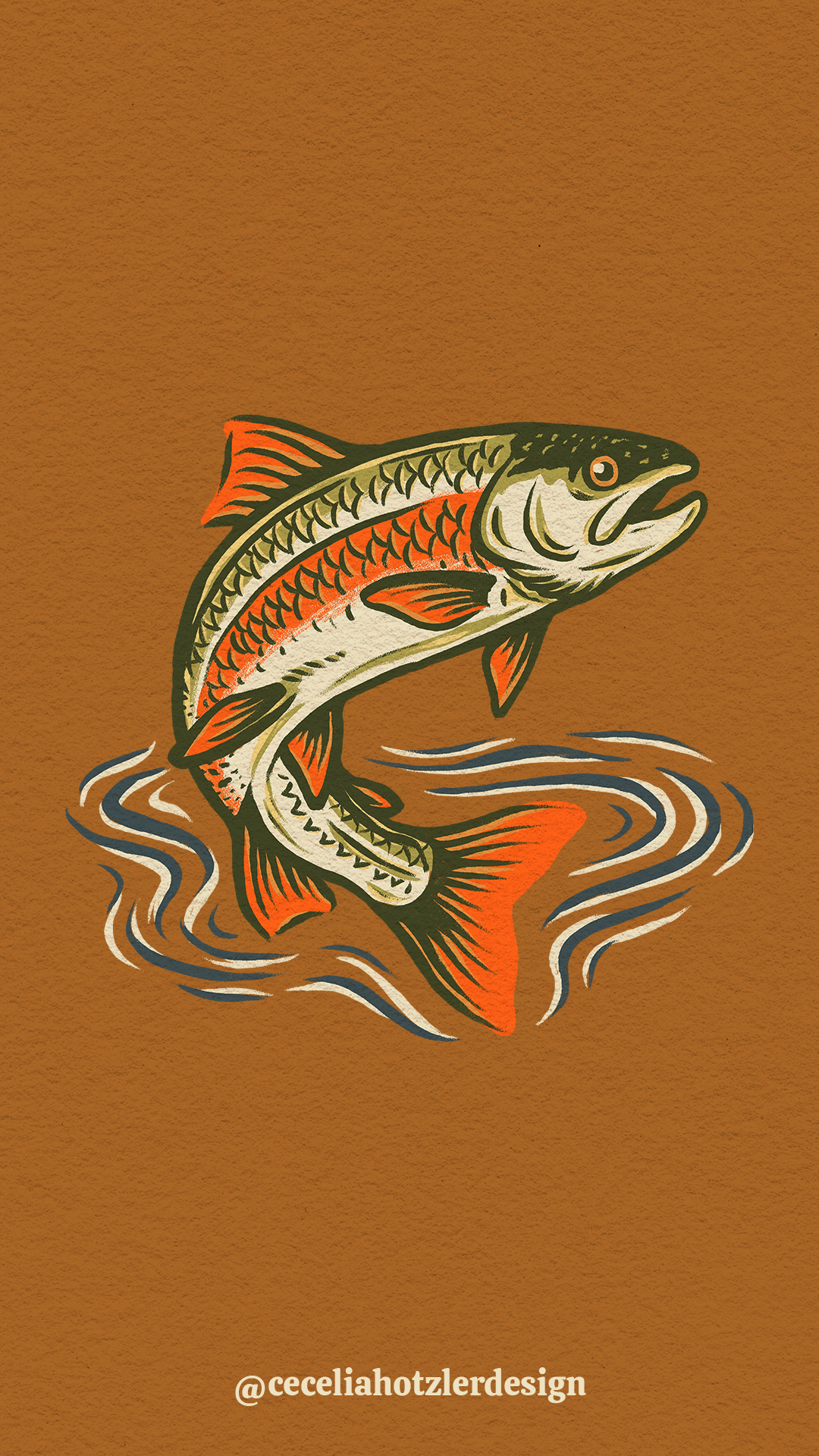 FREE downloadable, hand-drawn lock screen wallpaper for iPhone or Android by Cecelia Hotzler of Cecelia Hotzler Design.