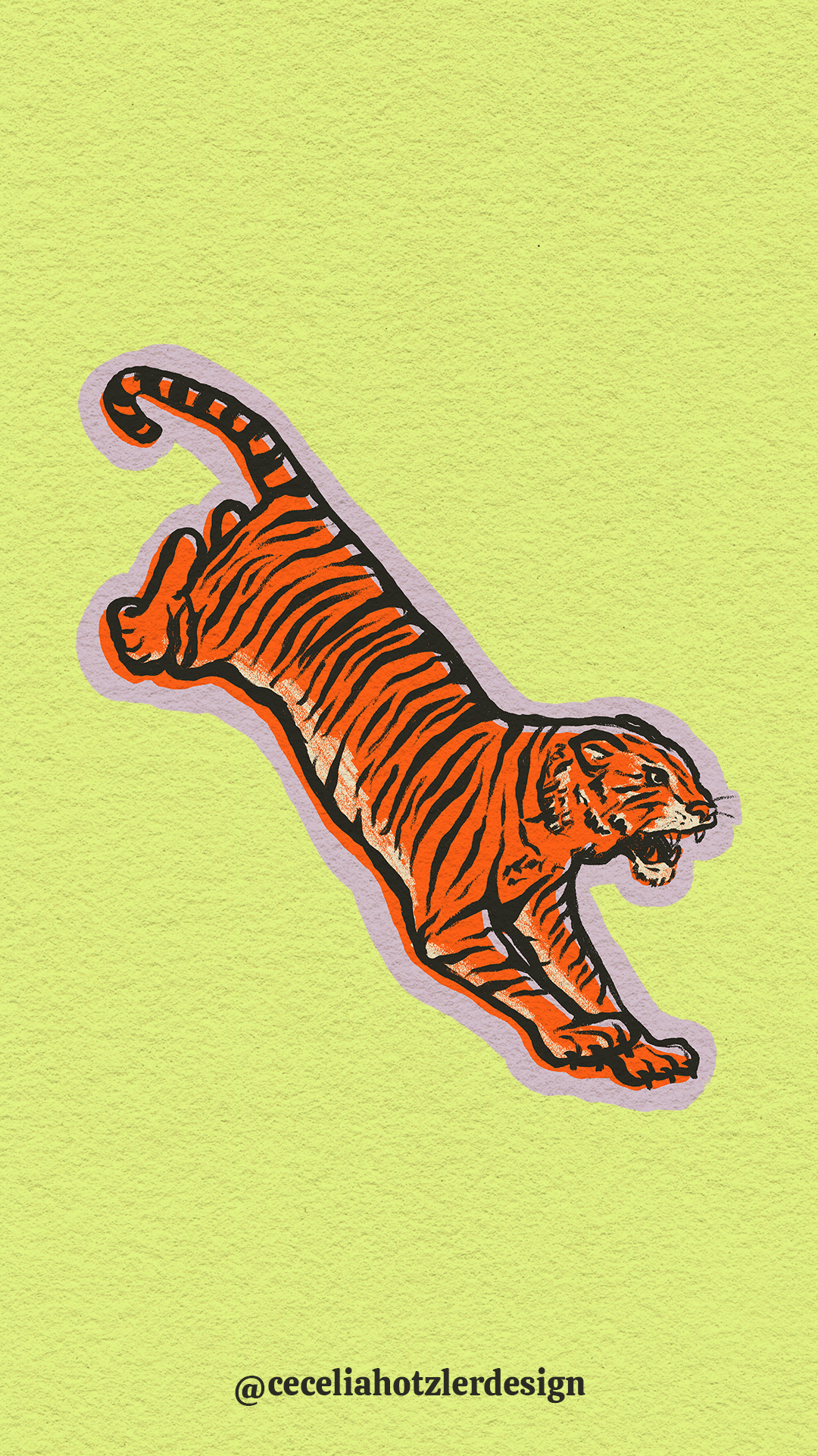 FREE downloadable, hand-drawn lock screen wallpaper for iPhone or Android by Cecelia Hotzler of Cecelia Hotzler Design.