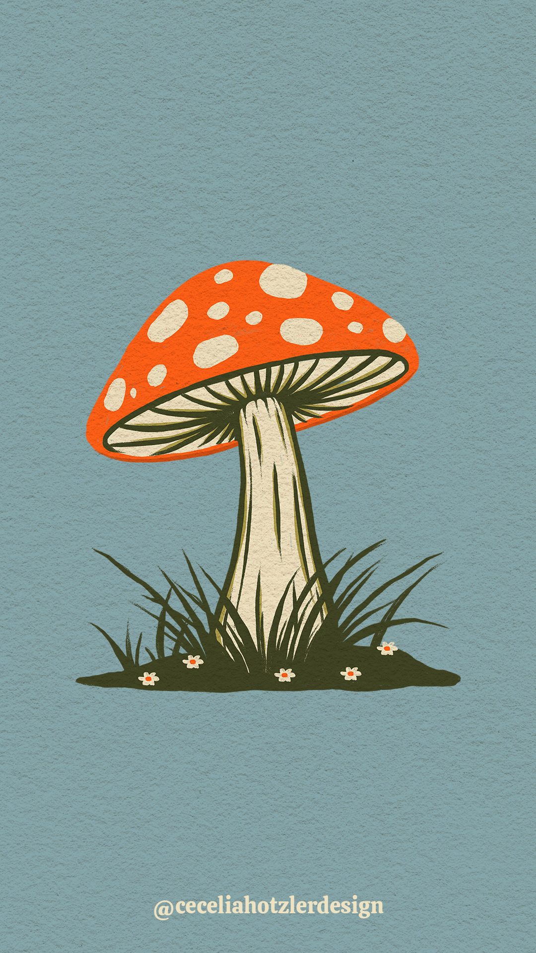 FREE downloadable, hand-drawn lock screen wallpaper for iPhone or Android by Cecelia Hotzler of Cecelia Hotzler Design.