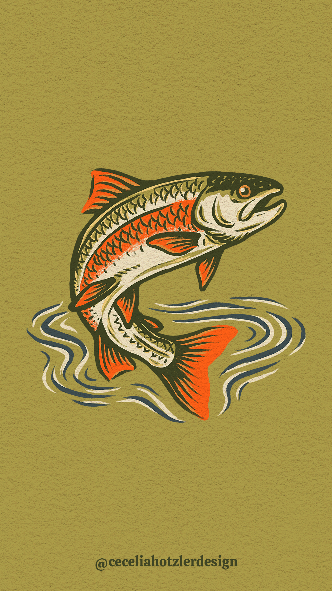FREE downloadable, hand-drawn lock screen wallpaper for iPhone or Android by Cecelia Hotzler of Cecelia Hotzler Design.