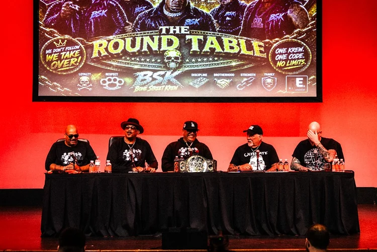 Bone Street Krew panel on stage at the Cabaret Theater