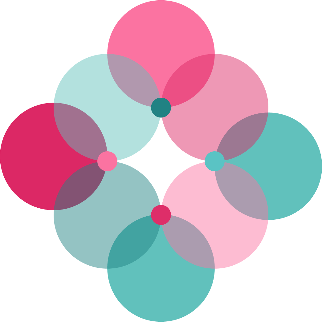 "Interlocking supports" - Abstract concept  with brand-aligned colors