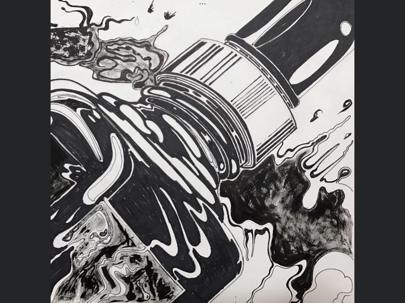 Ink Bottle. Pen and ink. 11in x 11in paper. 2017.