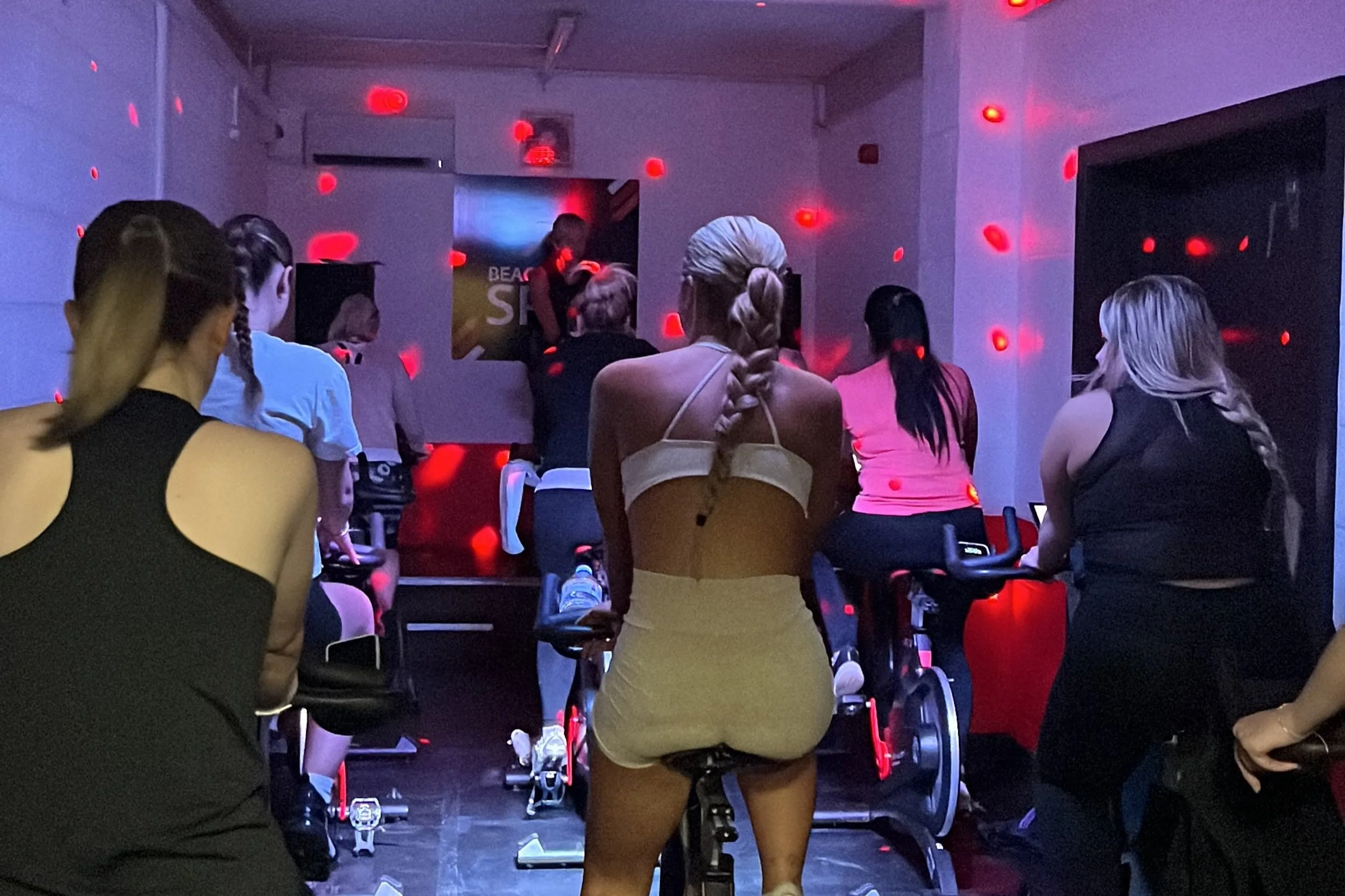People in a spin studio