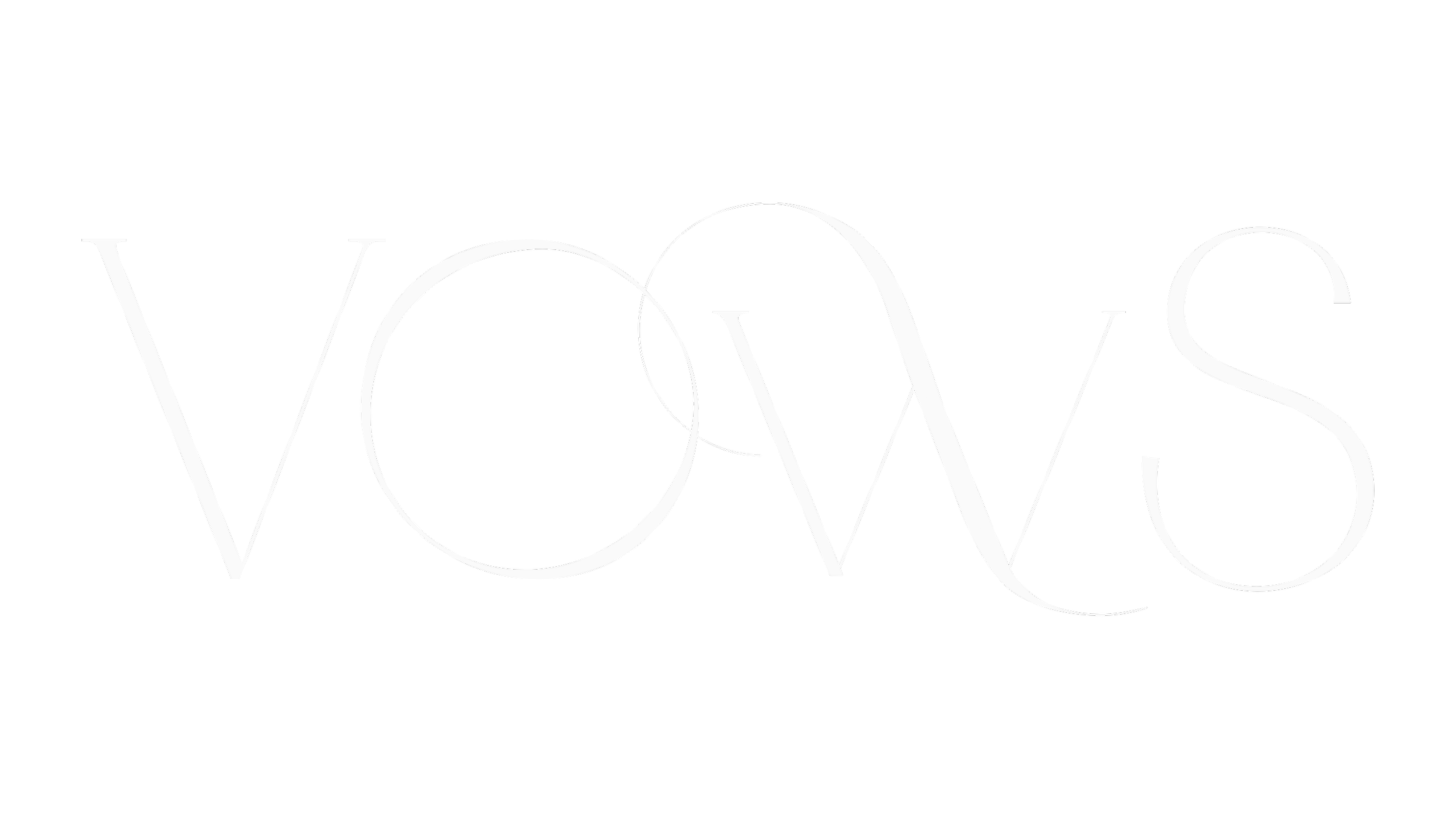 White cursive text spelling 'VOWS' on a black background.