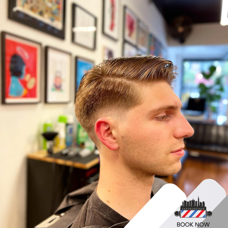 Low Fade Haircut at The San Francisco Barbershop