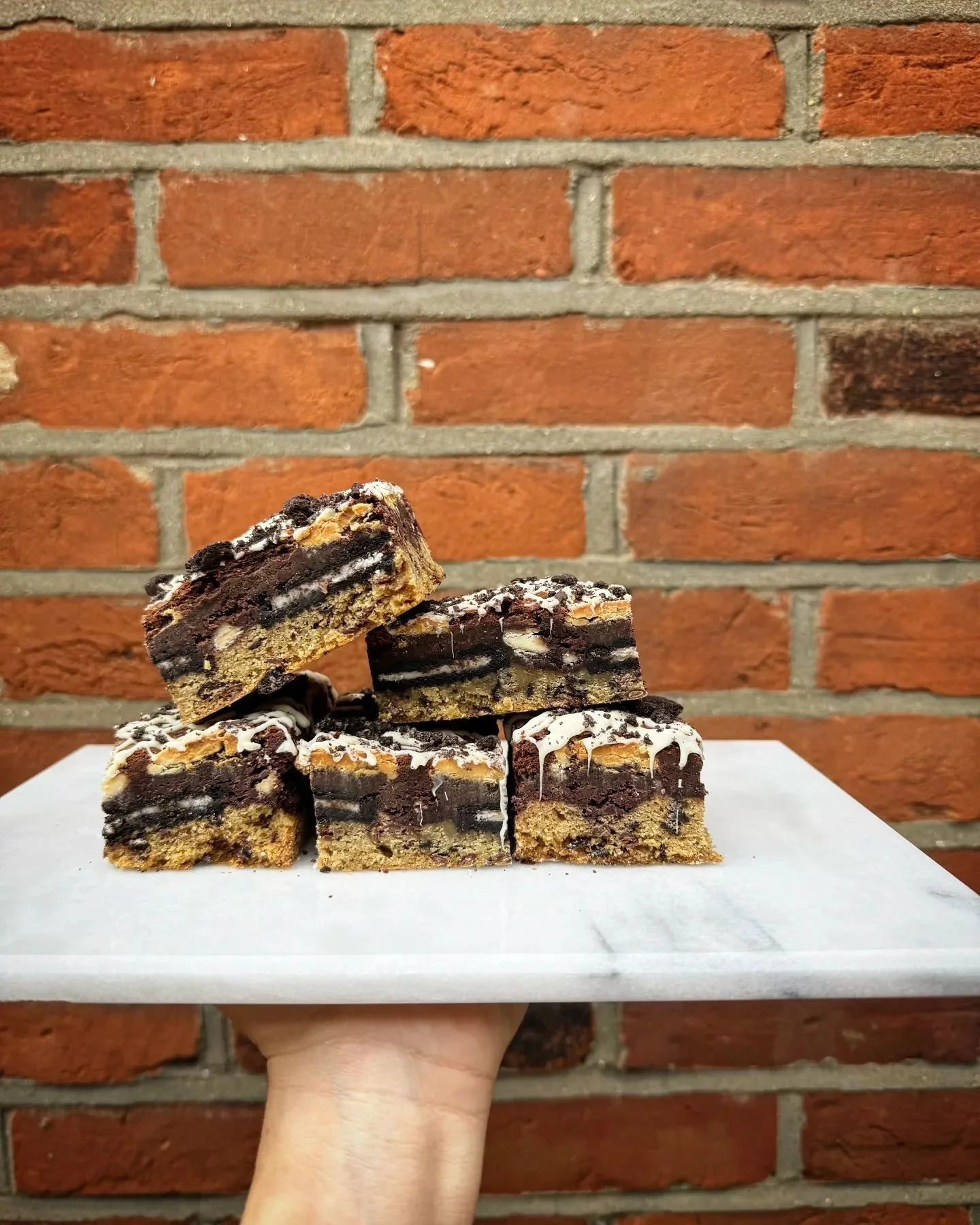 Did someone say Oreo Brookies?

Yep, we've taken our signature cookie base and combined it with an Oreo brownie topping to create a rather unique and (dare we say it) naughty morsel for you to enjoy with your Friday morning coffee.

The only problem 