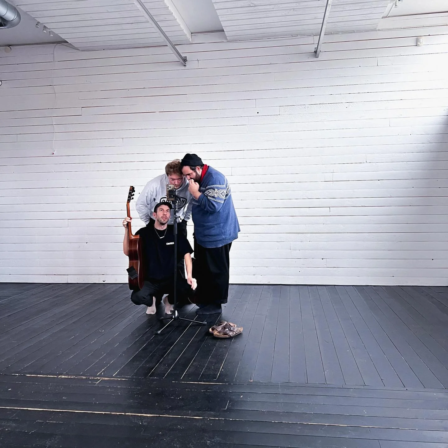 Snap shots in action from our new rehearsal space in Malm&ouml; port industrial area 🎶🏭🔥