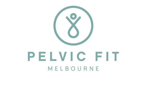 Pelvic Fit Melbourne logo featuring a stylized figure inside a circle with text underneath.