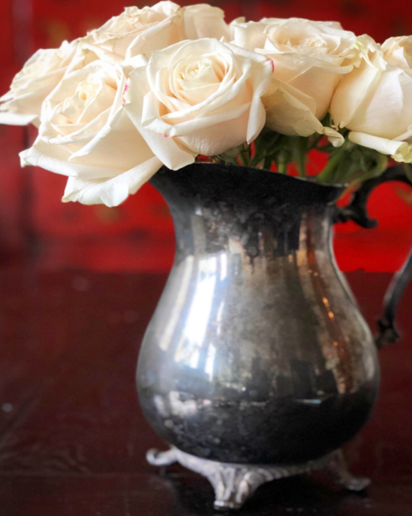 Happy #FlowerFriday!

We are celebrating with the reinvention of this vintage silver pitcher. 

Our client had this in storage for years, it literally couldn't hold water, it leaked everywhere. Isn't that is the main job for a pitcher?

Since the ori