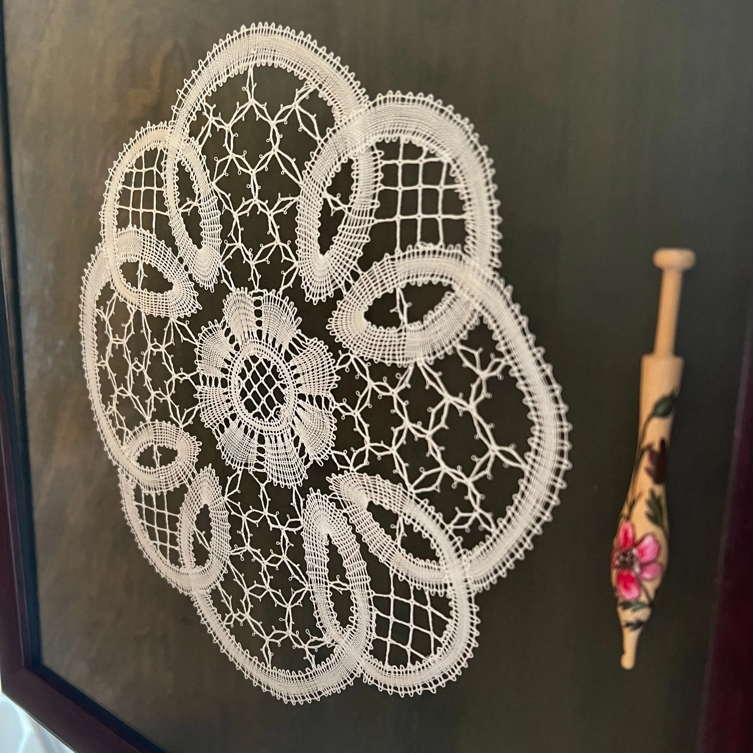Lace work and lace tools - family heirlooms framed.jpg