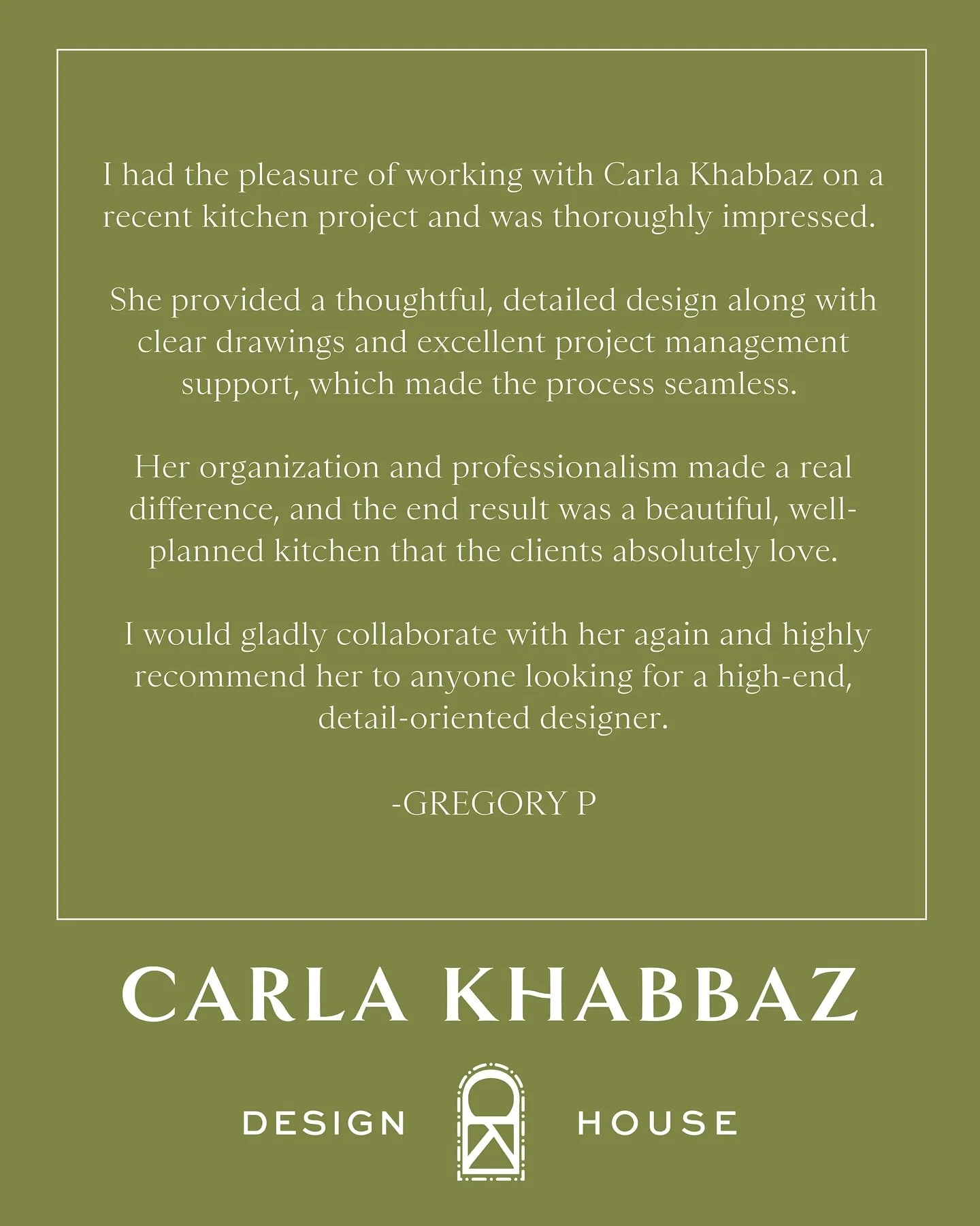 Thank you so much Gregory, for your kind words and collaboration. 

Thinking about a new look for your home?

Let&rsquo;s design something stunning together. 👇 

🔗 www.CarlaKhabbaz.com

#LuxuryInteriors
#HighEndInteriorDesign
#TimelessLuxury
#Luxur