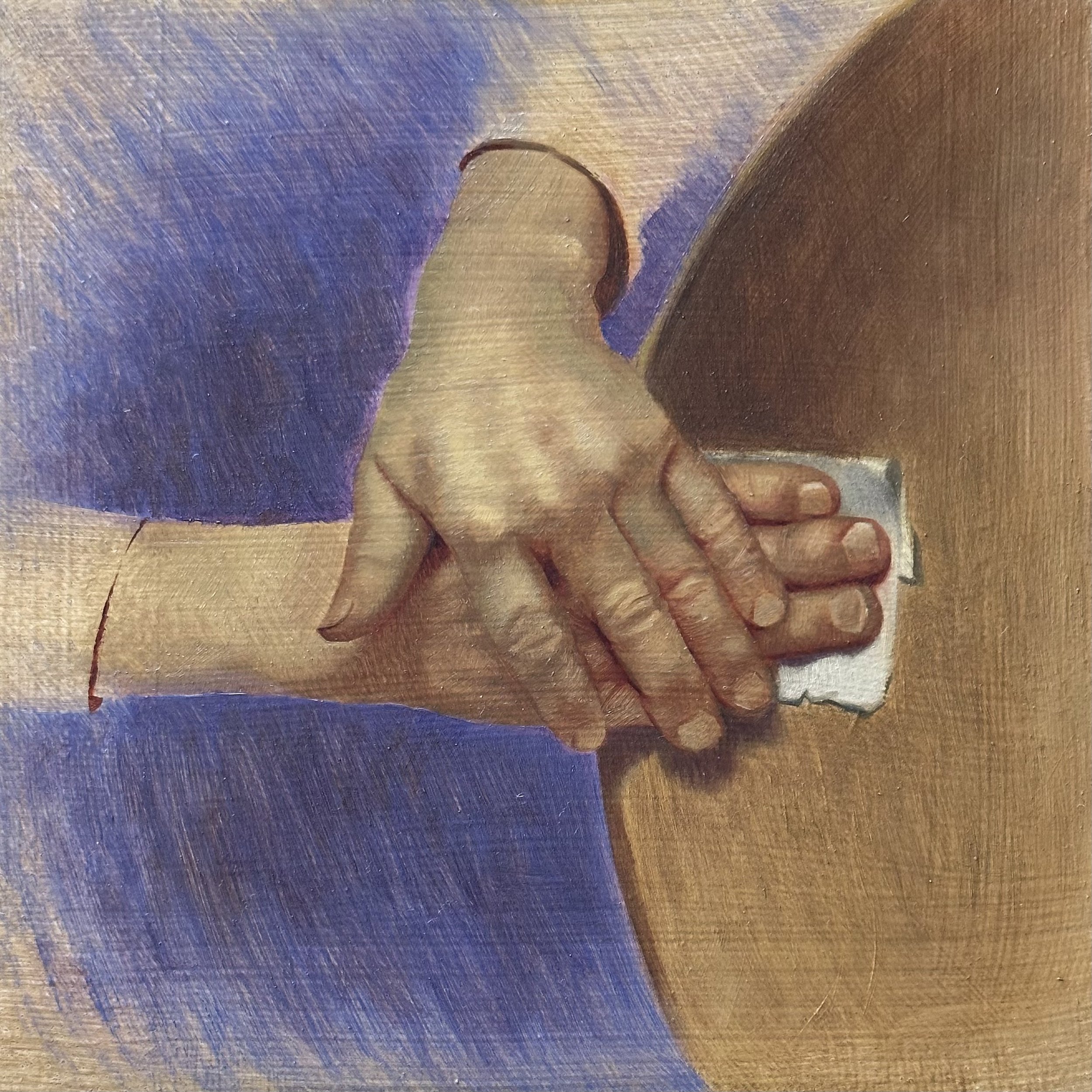 Turner at Work #2  
8 x 8”  
Oil on panel  
(Private collection)