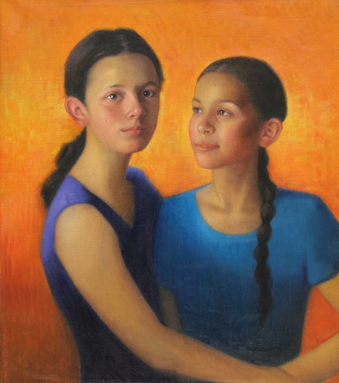 Halsey Sisters • 18 x 16" • Oil on canvas