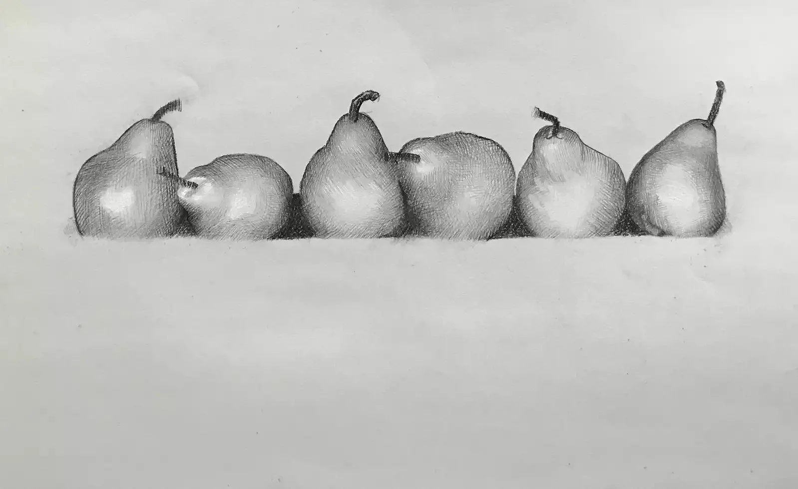 Pears  
8 × 10”  
Graphite and Charcoal on Ito Bindery paper  
 (Private collection)