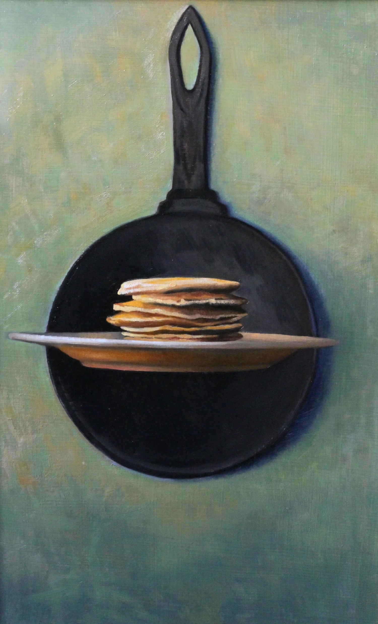Pancakes  
19 x 12"  
Oil on ACM   
(Private collection)