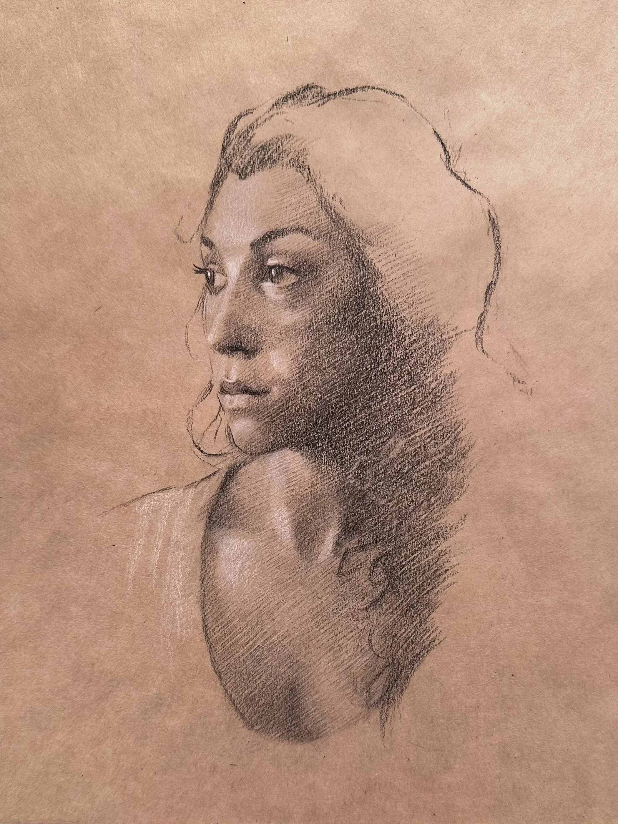 Dusky  
8 x 6”  
Charcoal on Ito Bindery
