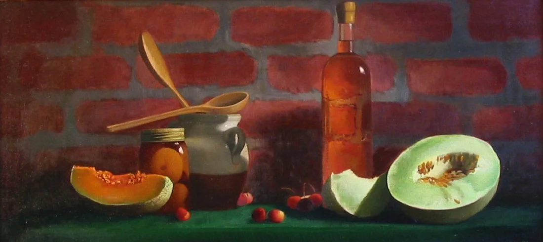 Cherries  
14 x 30"  
Oil on canvas