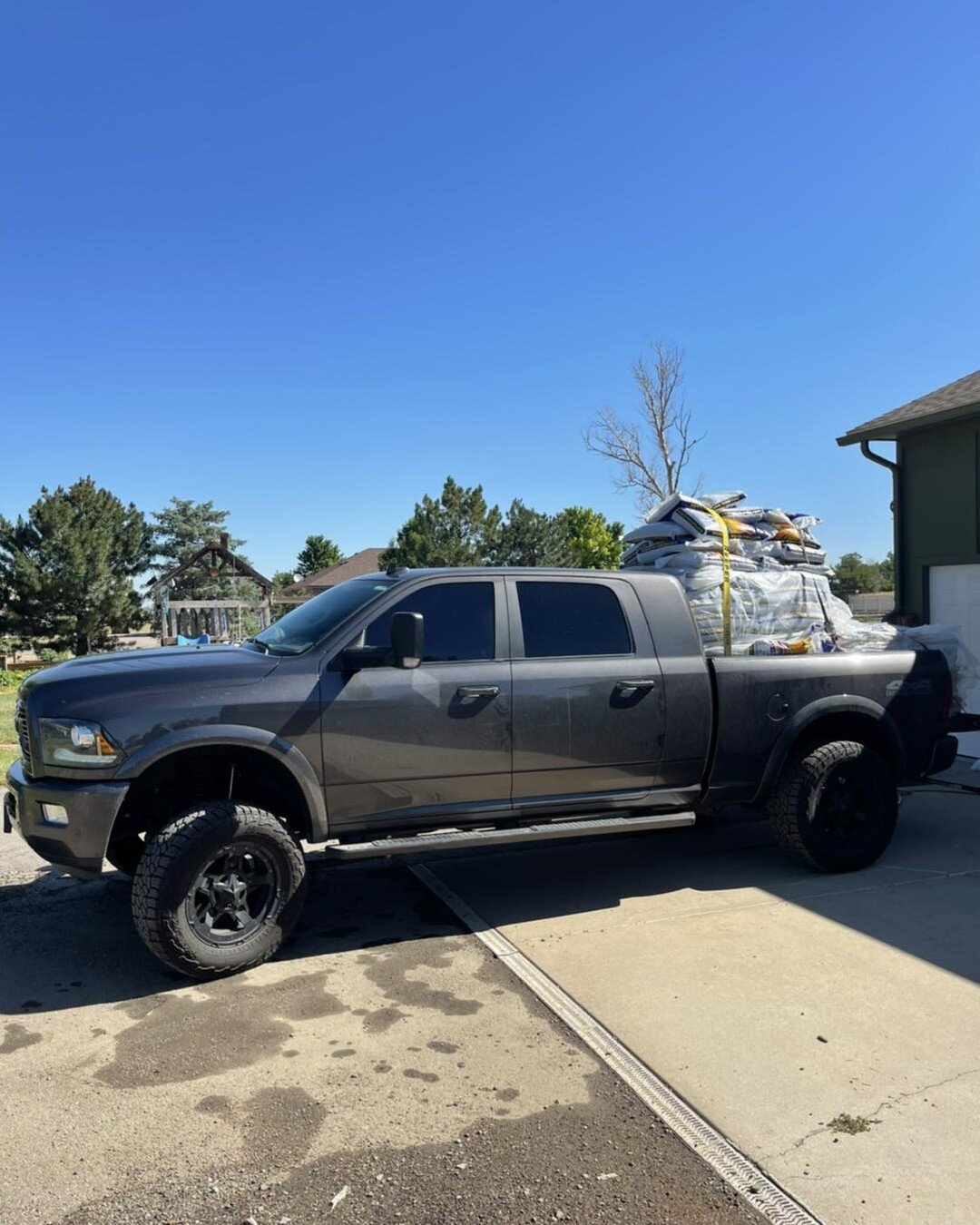 Pushed the ole farm truck to the max. 10,000lbs hauled, hand unloaded, and stacked. Can&rsquo;t wait for the new forklift.