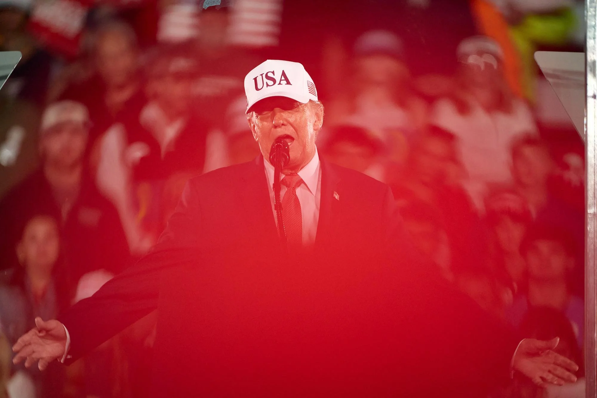 President Donald Trump speaks at a rally before the 2026 midterm election in Greenville, NC. (for AP)