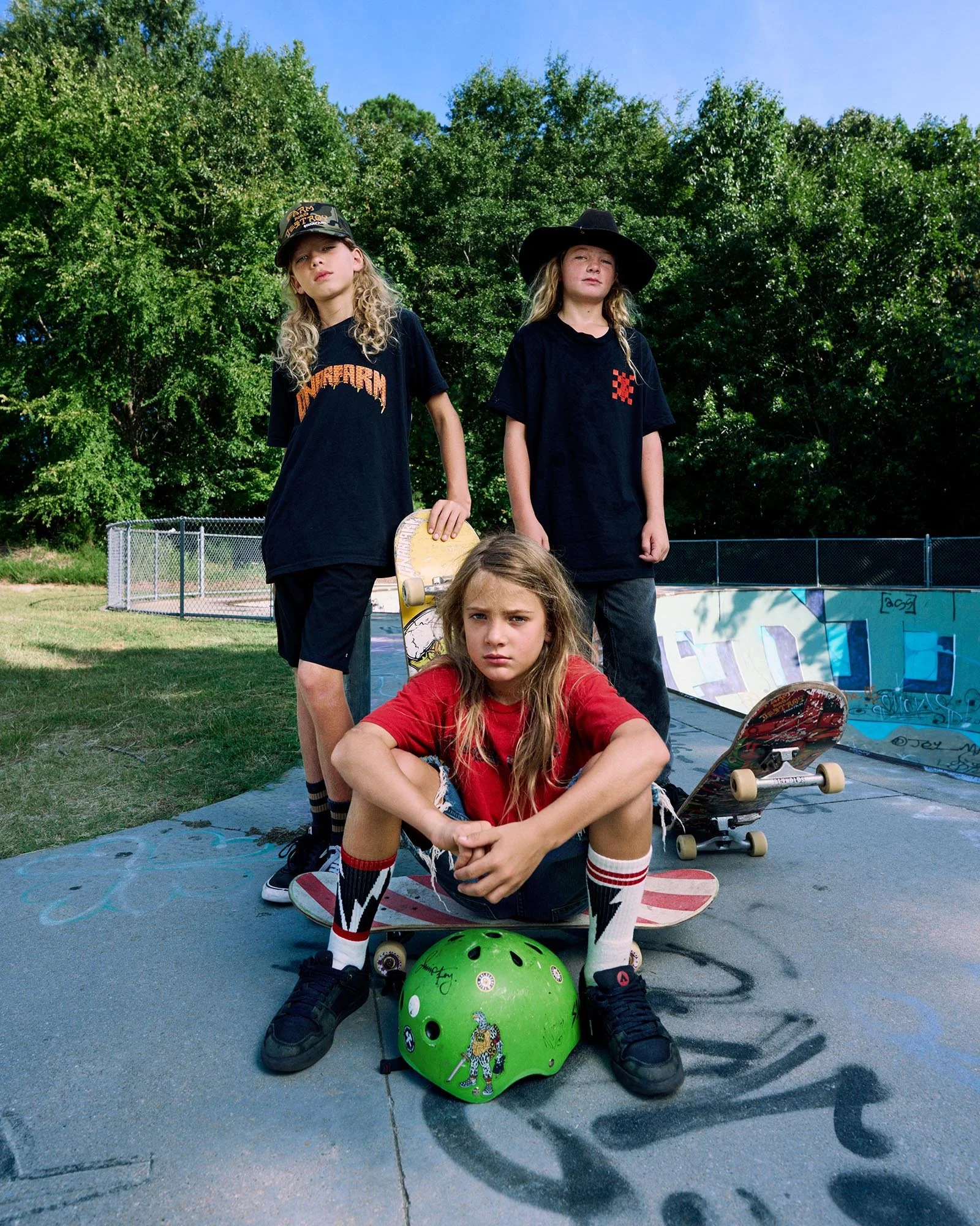 Elkin, August and Duke Tansey, skateboarders