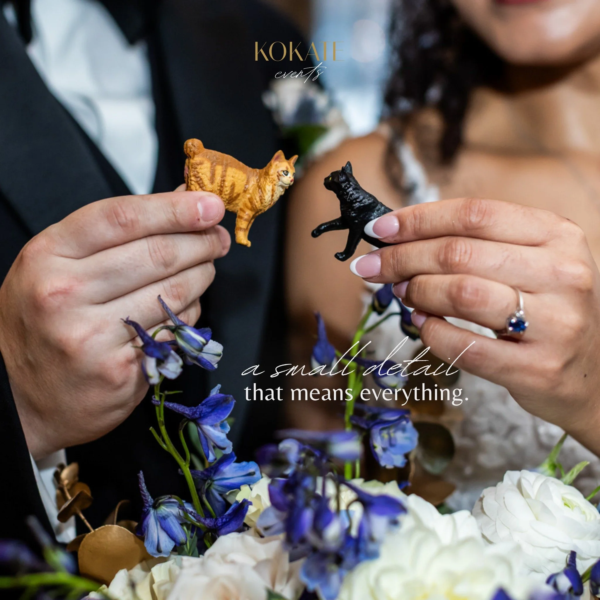 Our sweet couple decided to include their two cats on their wedding cake&hellip; and let&rsquo;s just say, they play a very important role in their love story. 

Can you guess what the cats symbolize? 😻
.
.
.
.
.
#lovestory #weddingdetails #cutecoup