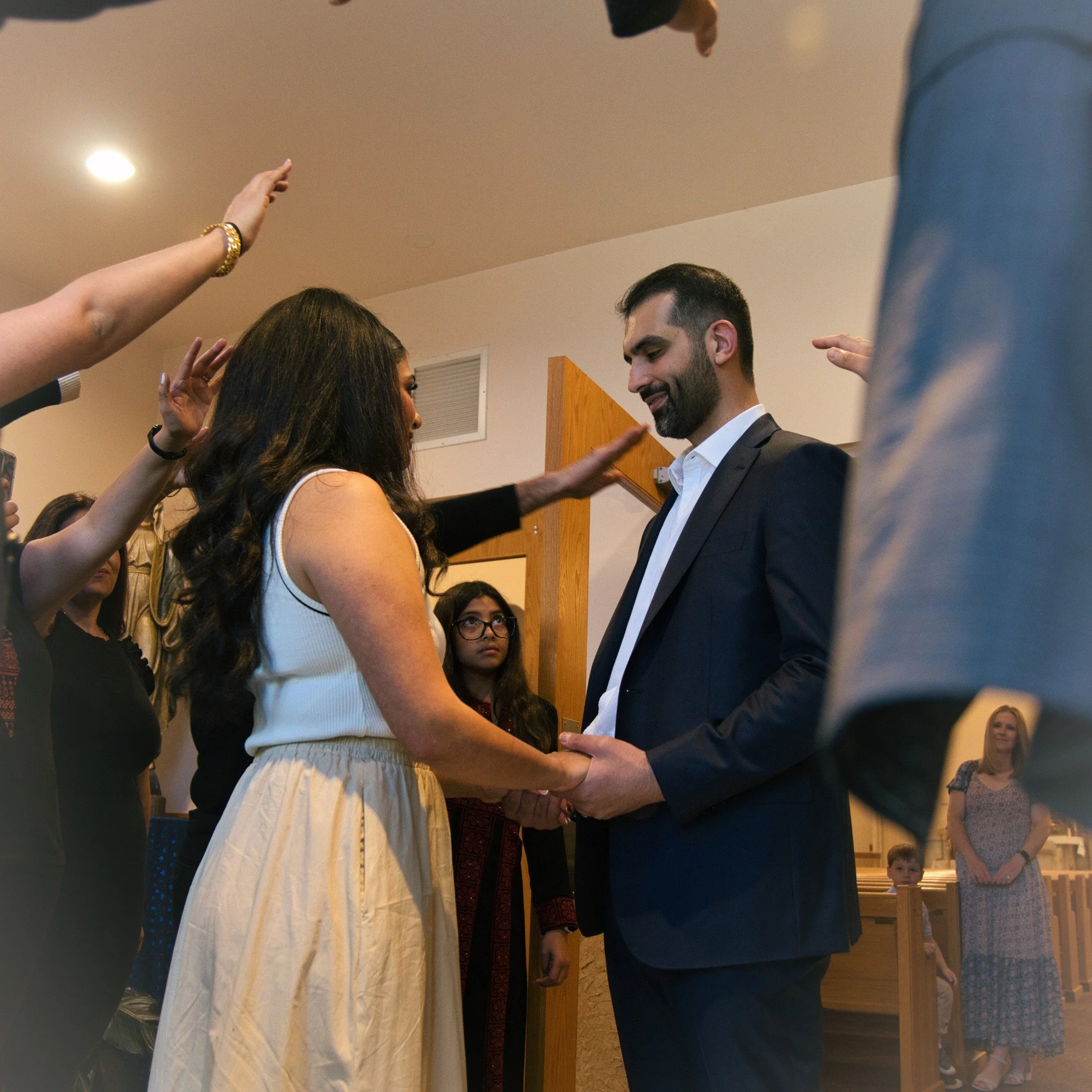 💛 A moment full of love and intention.

This beautiful gesture, often called a Laying on of Hands or Community Blessing, is one of our favorite parts of a wedding. It&rsquo;s where family and friends literally surround the couple with love:

It&rsqu