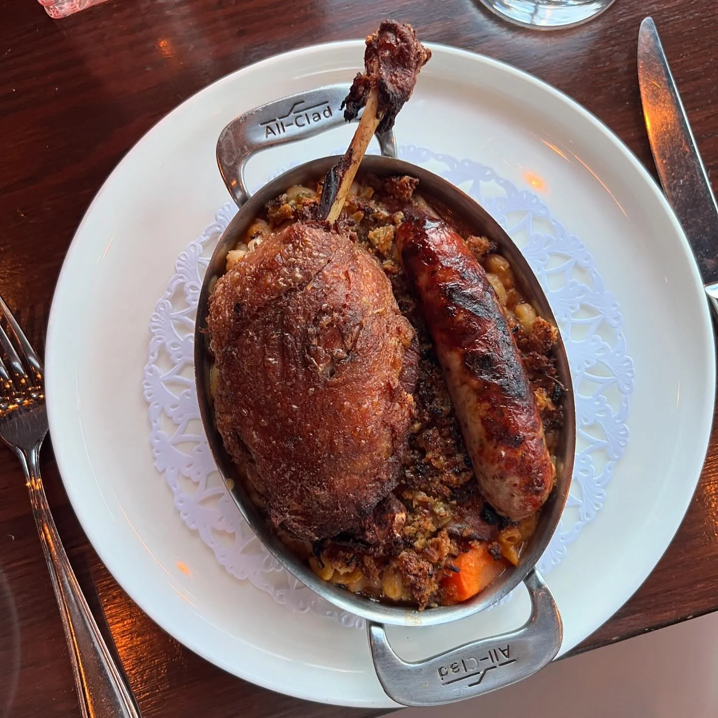 It&rsquo;s Cassoulet season. 

Duck Confit &amp; Rabbit sausage cassoulet made with rich duck stock, pork, applewood smoked bacon, and topped with bread crumbs.  Enjoy this French classic all Autumn and Winter long.