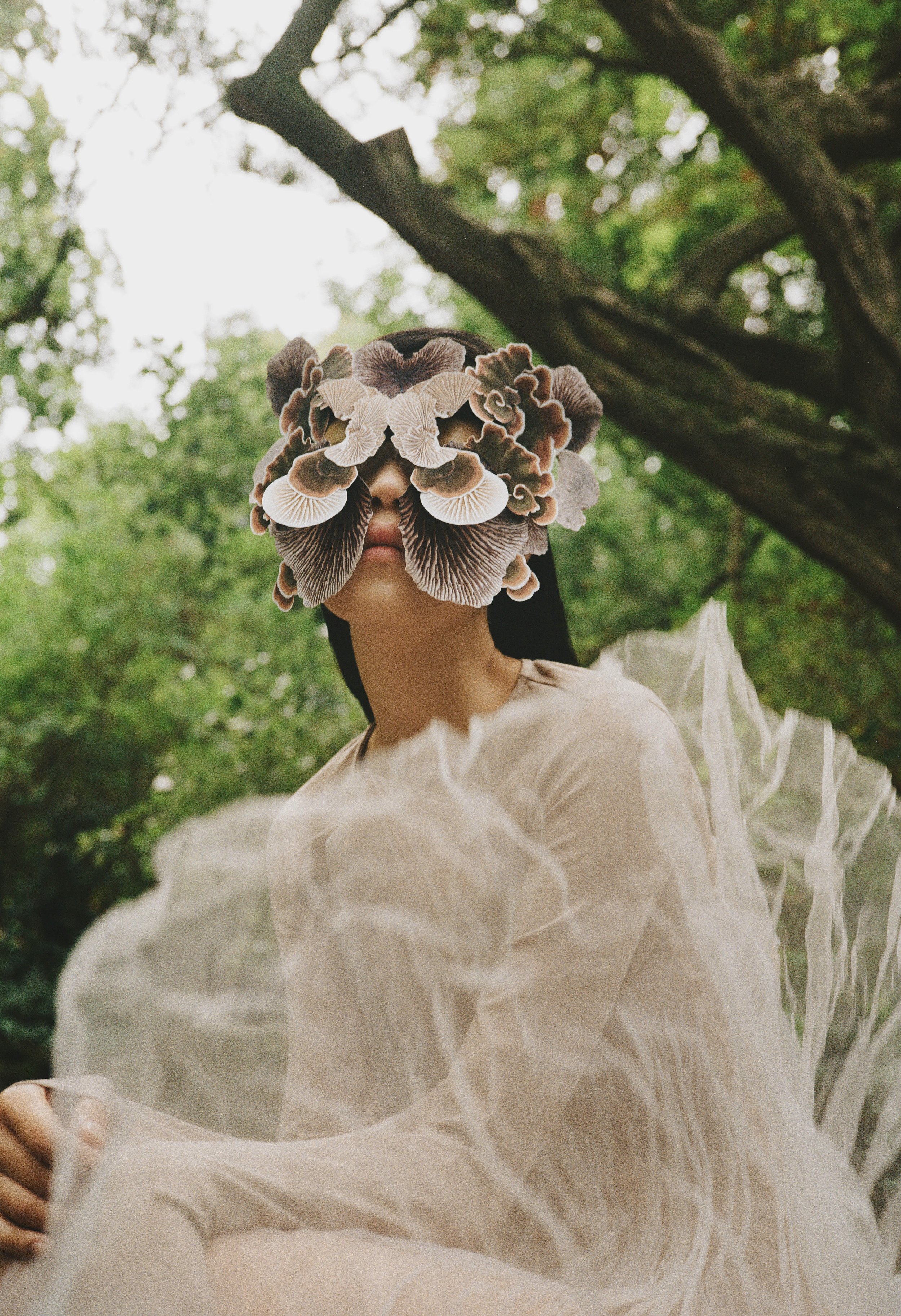 Shhhroooms mushroom mask by Rachel Jiam for Sleek Magazine