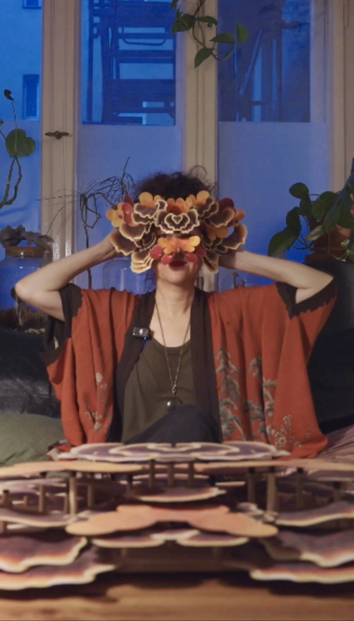 Sharlene Durfey wearing her mushroom mask