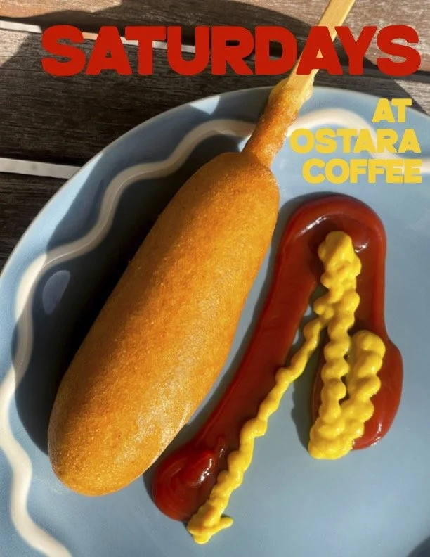 vegan corn dogs at ostara coffee