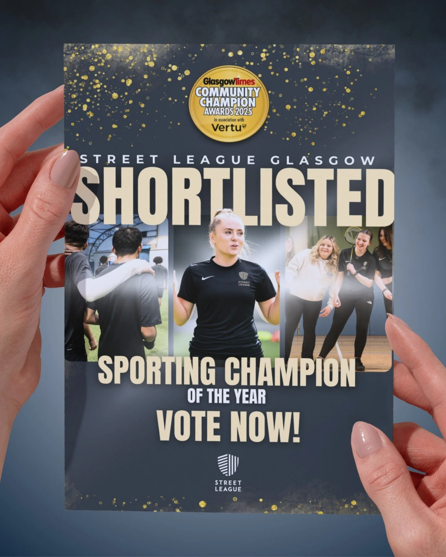 📣 We&rsquo;re thrilled to announce that Street League Glasgow has been shortlisted for Sporting Champion of the Year at the Glasgow Times Community Champion Awards! 

🌟 This recognition celebrates the incredible impact we&rsquo;ve made through spor