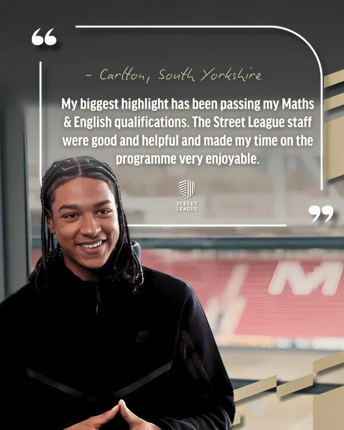 👋 Meet Carlton from Kimberworth, Rotherham. He joined Street League with a clear goal: achieve his Maths &amp; English qualifications so he could progress into the sport and fitness industry.

💪 After being made redundant from his apprenticeship wh