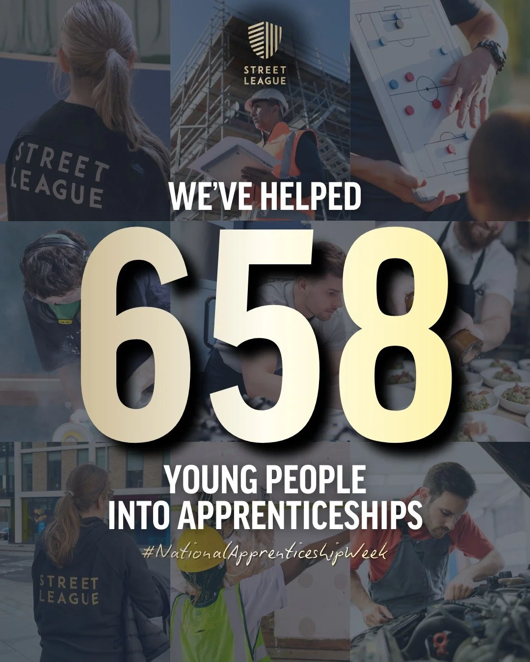 🌟 Street League has supported over 650 young people across the UK into apprenticeships in a wide range of sectors to date, including construction, sport and recreation, office administration, engineering, customer service and hospitality.
 
💛 We&rs
