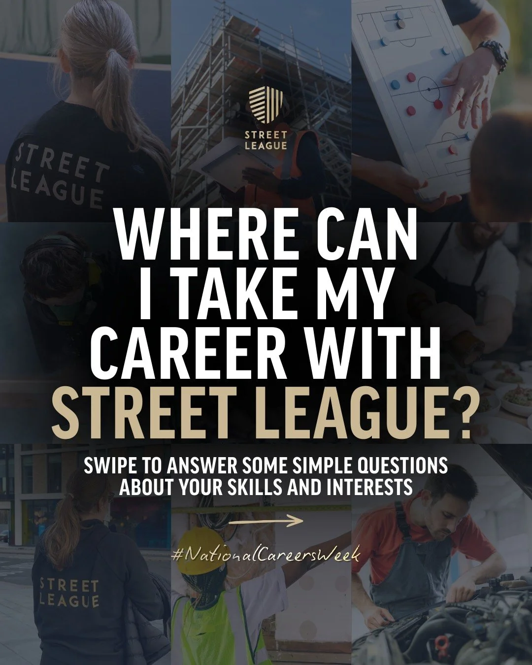 🤔 The world of work can feel overwhelming, but breaking it down into a few simple questions can help you discover careers that match your strengths.

🌟 Swipe to see which career might suit you, or join Street League today for FREE support and guida