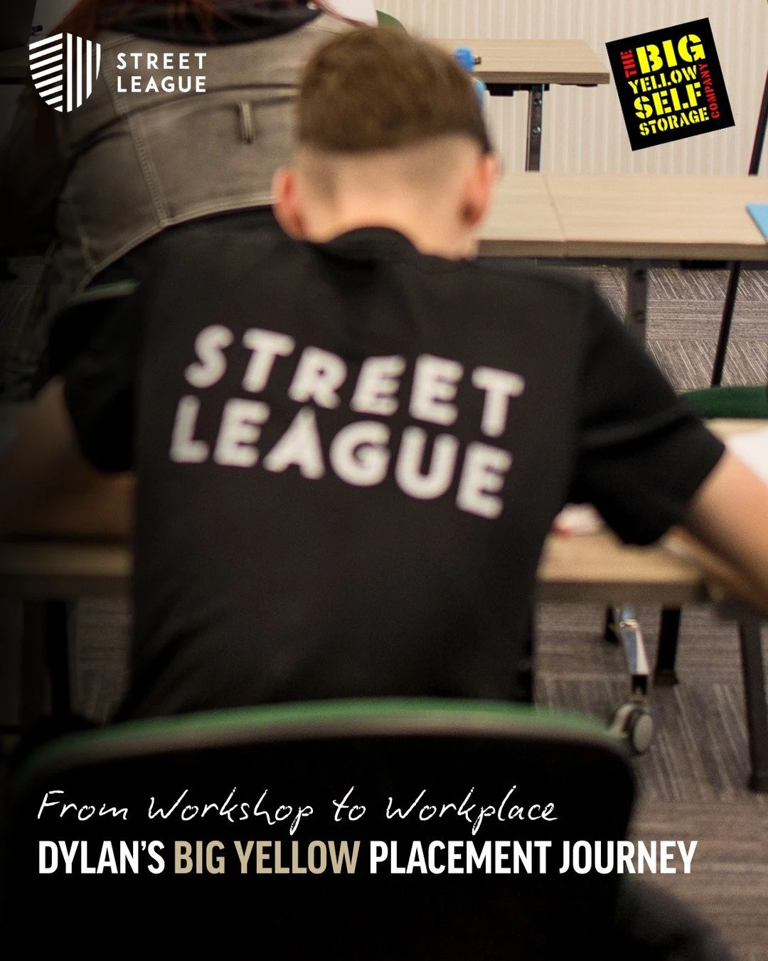 💡As part of our partnership with Big Yellow Self Storage Foundation, Street League participant Dylan completed a 12‑week paid work placement with Big Yellow Self Storage. 

🤝 Through his placement, Dylan grew in confidence, developed customer servi