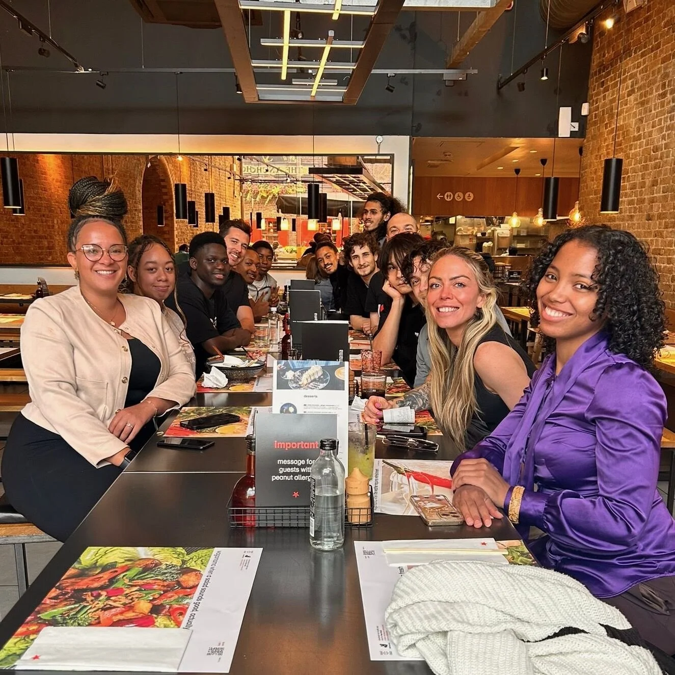 Street League London Participants having lunch at wagamama Noodle HQ.