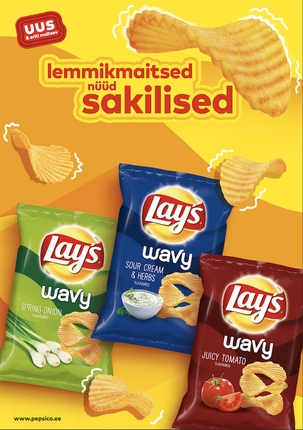 Lay's tuli uuesti turule krõpsudega, mille laastud on paksemad ja sakilisemad. Et seda kõike edasi anda tuli mõelda Lay's Wavy-le hea lainetav slogan. 