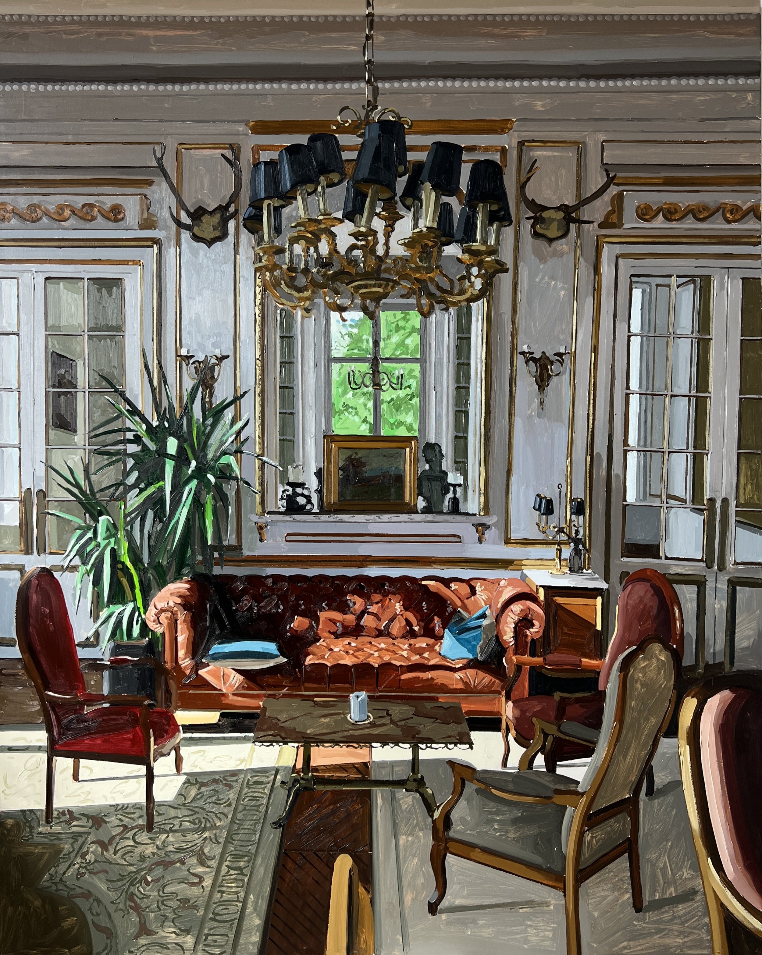 Sunlight Through the Salon, 48x60”, 2025.