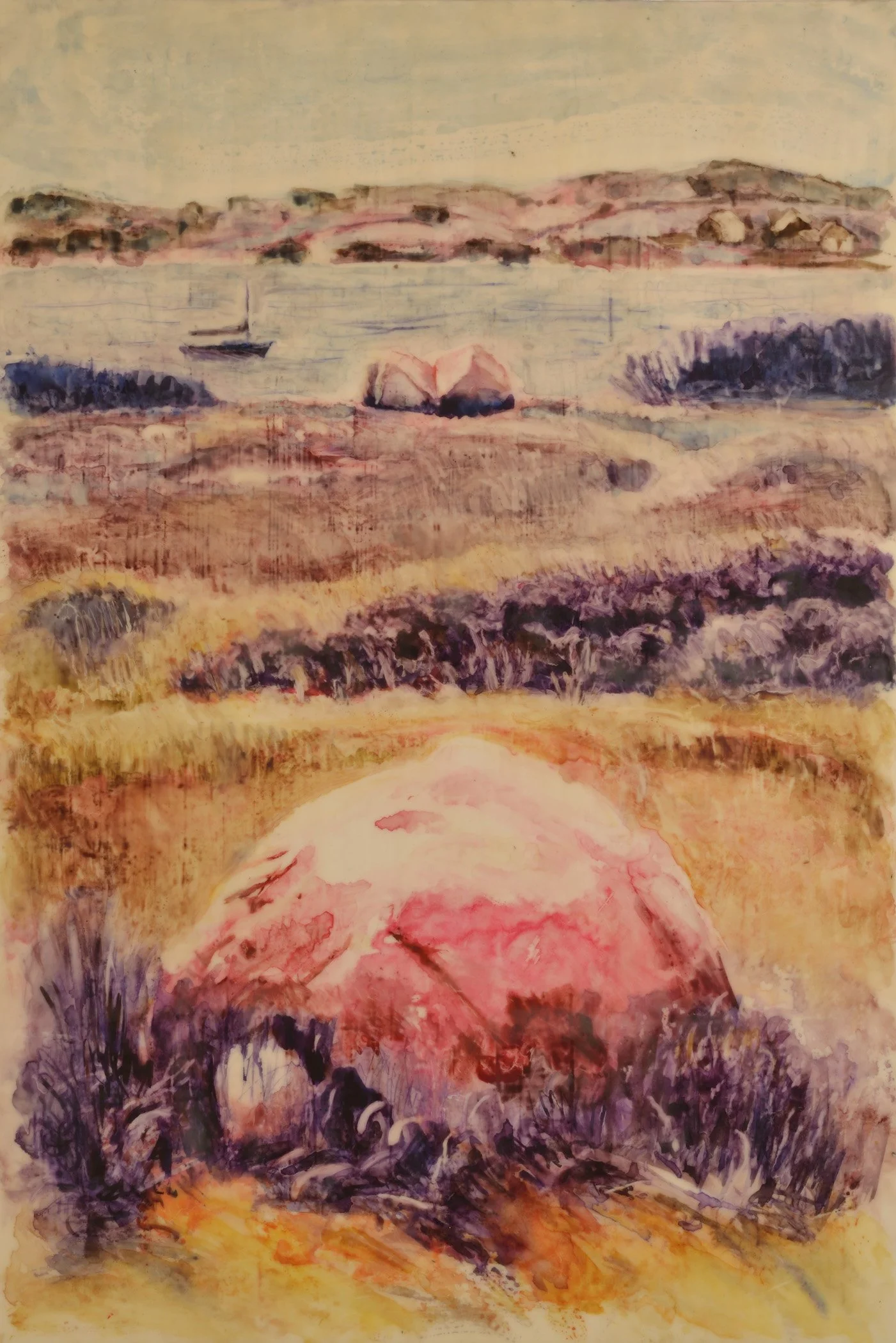 Stone Alignment on Pasque Island, 2013, 40" x 30"