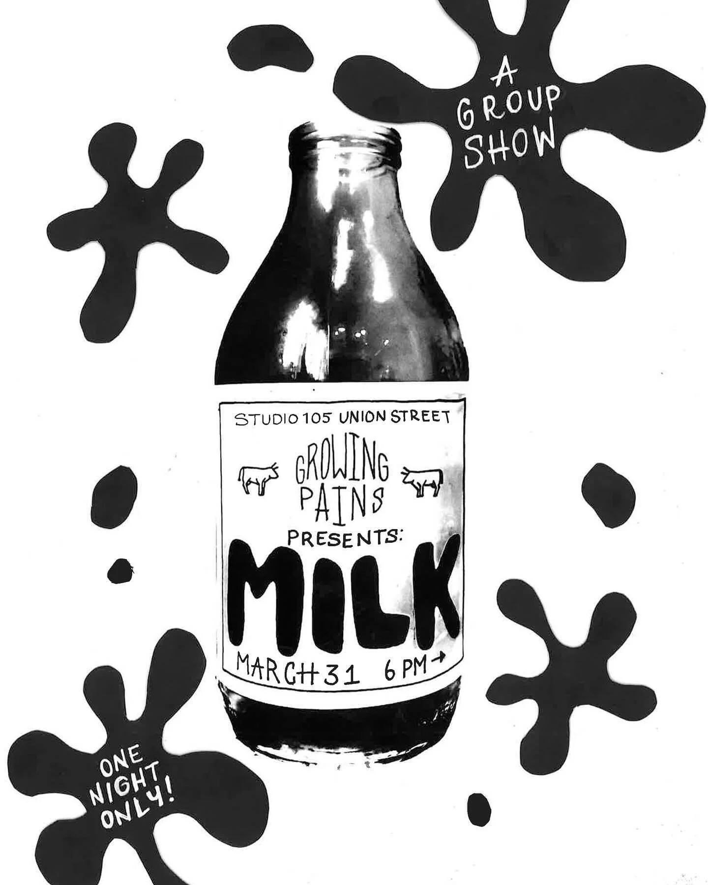 On the 31st of March I&rsquo;ll be exhibiting artwork at MILK hosted by Growing Pains at Studio 105 🥰 come along to see some cool art!! V exited to see everyone&rsquo;s work 🫶