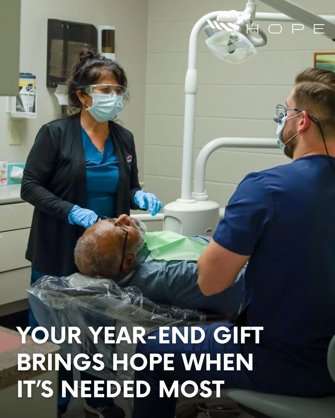 💙 Your year-end gift brings hope when it&rsquo;s needed most.⁠
Because of generous supporters, Hope Healthcare can continue providing compassionate medical and dental care to individuals and families who might otherwise go without.⁠
⁠
#HopeHealthcar