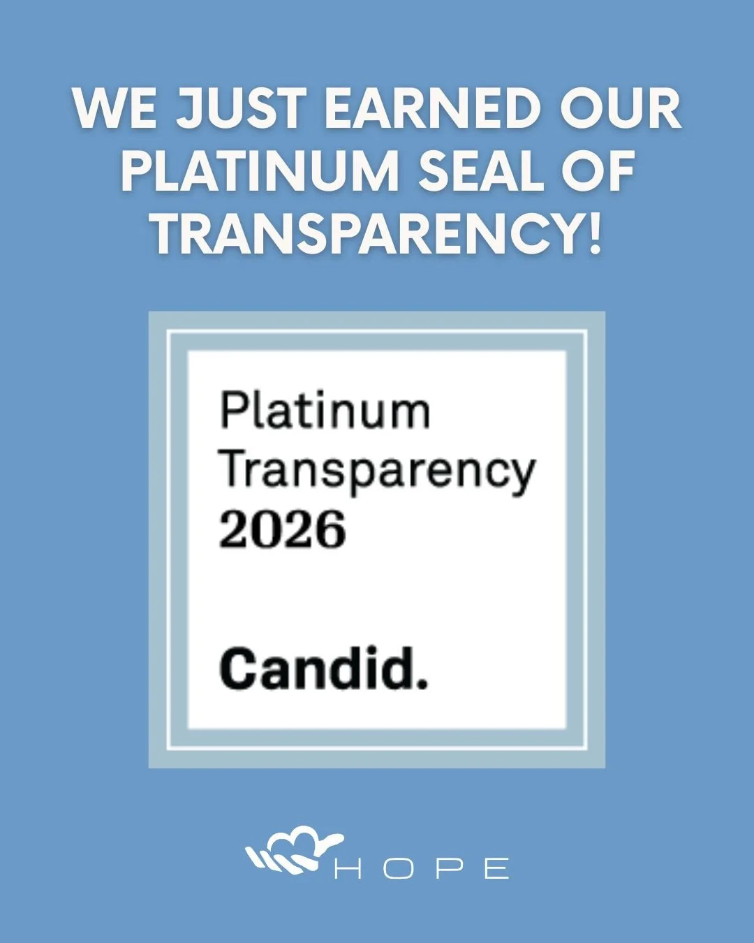 We&rsquo;re proud to share that Hope Healthcare has earned the 2026 Platinum Seal of Transparency from Candid! 💙⁠
This recognition reflects our commitment to honesty, accountability, and showing our community exactly how we serve.⁠
Thank you for sup