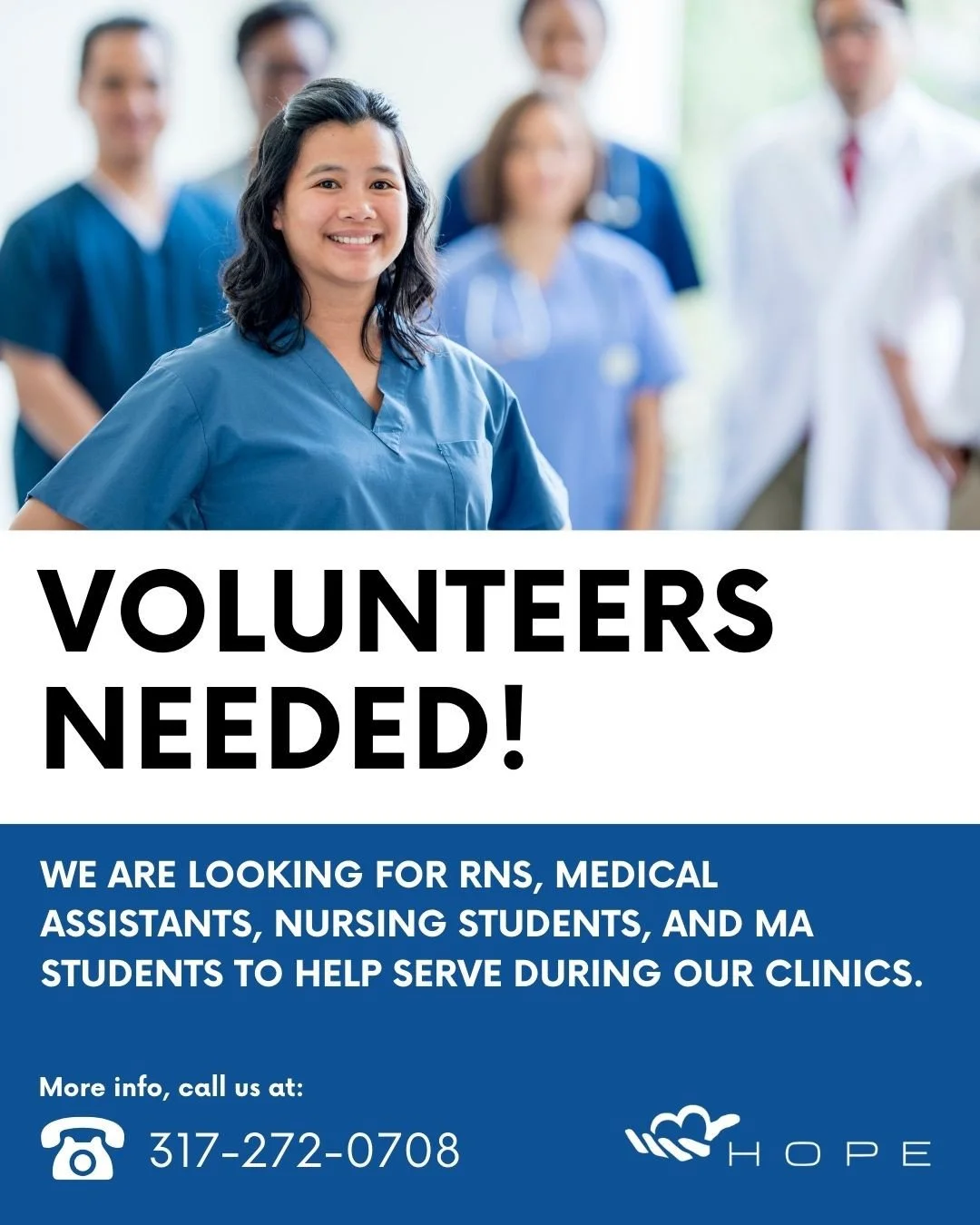 Our clinics run on compassion and community support. 💙⁠
We&rsquo;re grateful for the incredible volunteers who help us serve our patients, and we&rsquo;re always looking for more caring RNs, medical assistants, and students to join us.⁠
⁠
Interested
