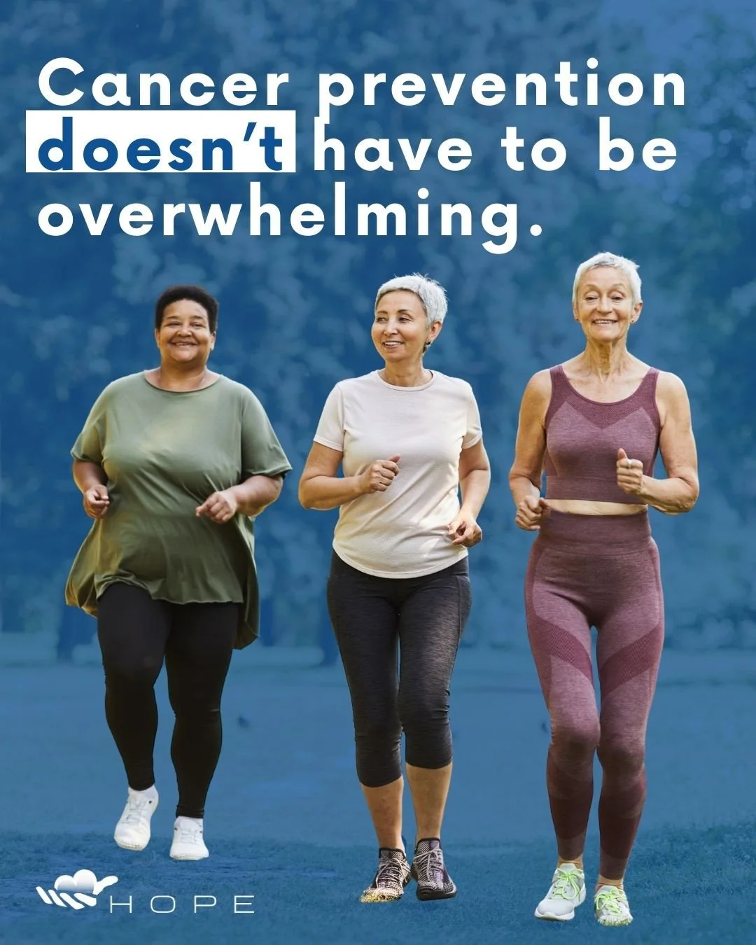 Cancer prevention doesn&rsquo;t have to be overwhelming.⁠
Small, consistent steps like regular screenings, movement, and healthy habits can make a big difference. 💙