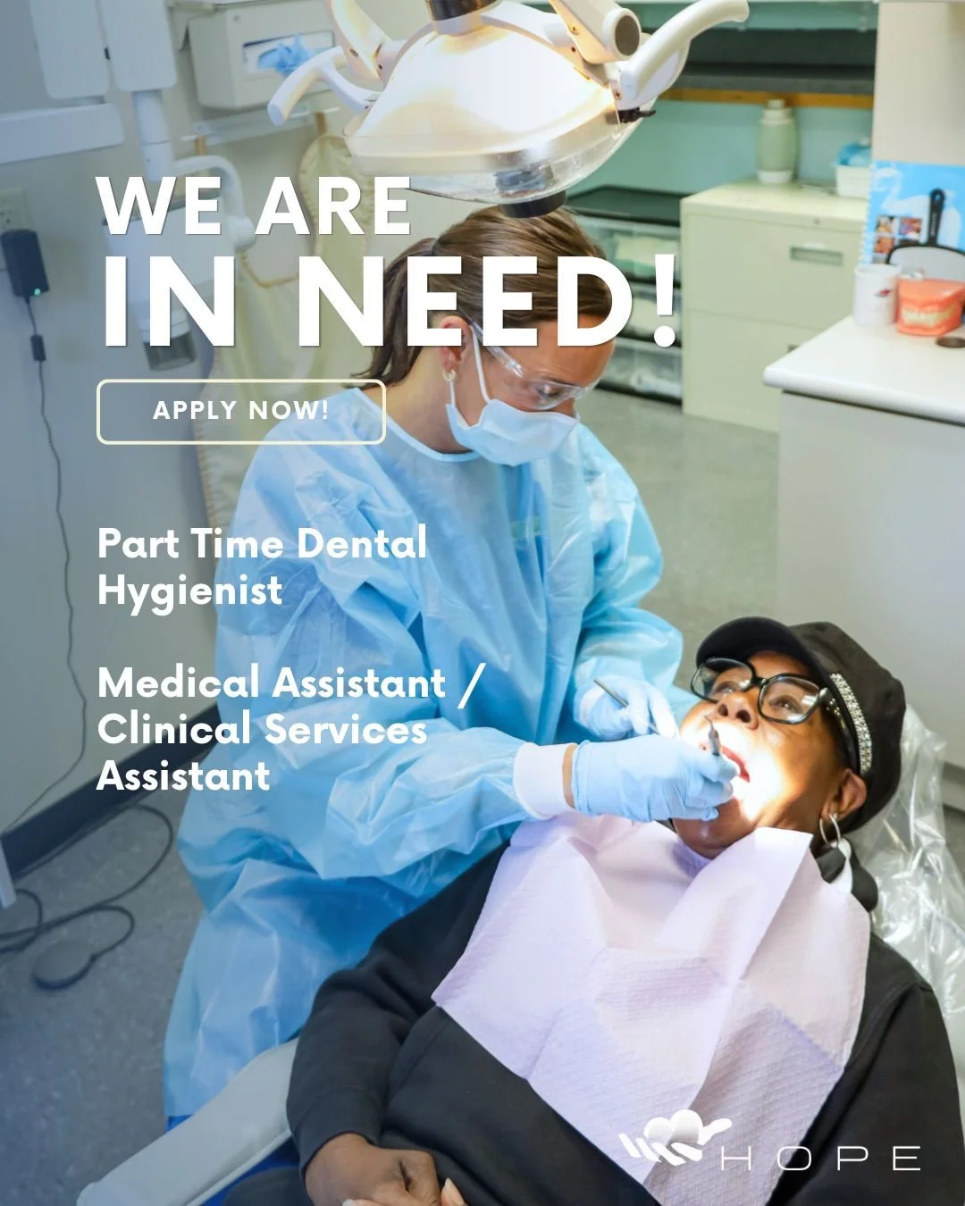 We&rsquo;re growing our team and we could use your help 🩺💙 ⁠
Hope Healthcare is hiring a part-time Dental Hygienist and a Medical Assistant/Clinical Services Assistant. If you&rsquo;re mission-minded and ready to make a real impact, learn more on o