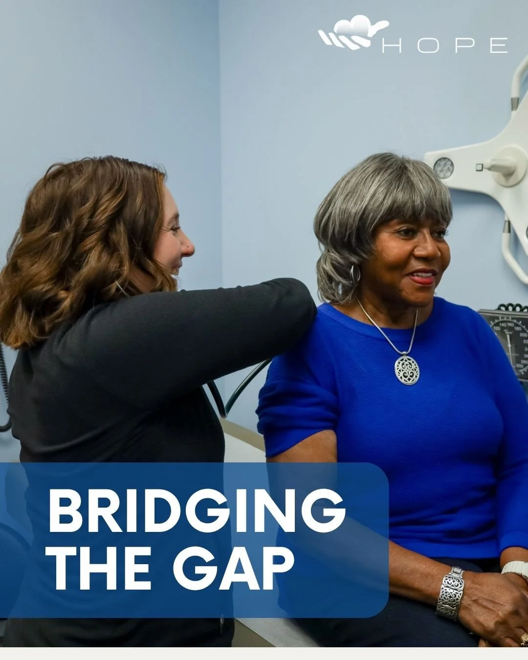 Hope exists for neighbors who fall in the gap. If you don&rsquo;t have insurance, you&rsquo;re not alone. 💙 We may be able to help. Call Hope Healthcare to learn about appointments.