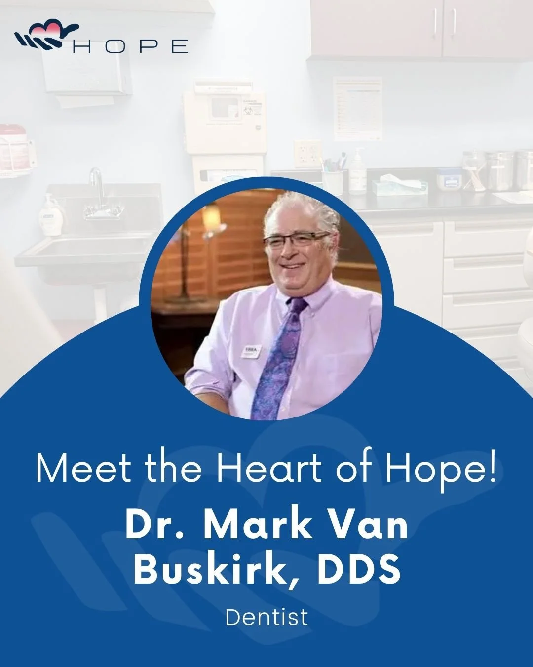 Meet the Heart of Hope for this month: Dr. Mark Van Buskirk, DDS 💙⁠
Specialty: Dentist⁠
With Hope since: 2026⁠
Hobbies: Rebuilding classic cars, travel, and nature⁠
Why Hope: Serving underserved neighbors while building real connections.⁠
⁠
Thank yo